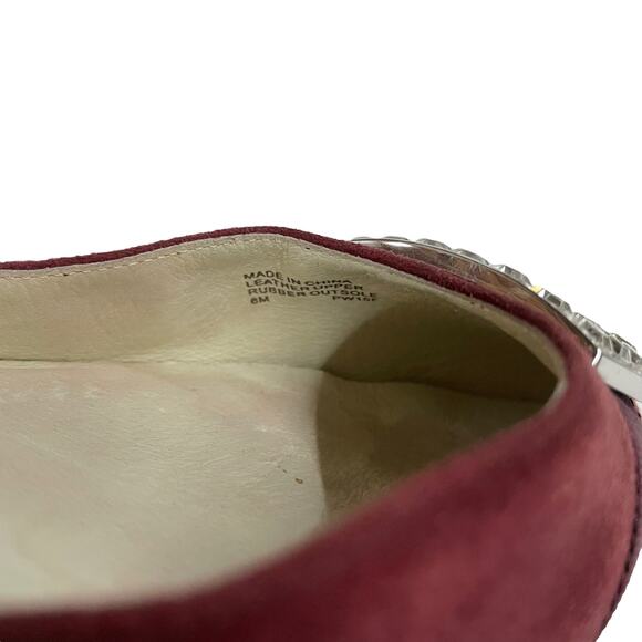 Michael Kors Shirley Crystal Embellished Pumps d'Orsay Dark Red Size 8M - Picture 10 of 10